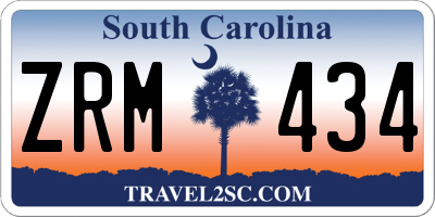 SC license plate ZRM434