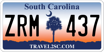 SC license plate ZRM437