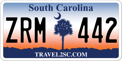SC license plate ZRM442