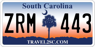SC license plate ZRM443