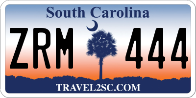 SC license plate ZRM444