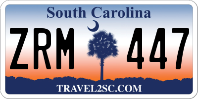 SC license plate ZRM447