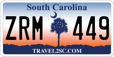SC license plate ZRM449