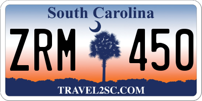 SC license plate ZRM450