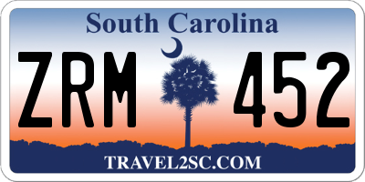 SC license plate ZRM452