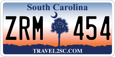 SC license plate ZRM454