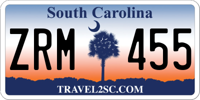 SC license plate ZRM455