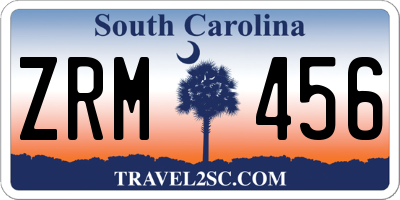 SC license plate ZRM456