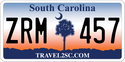 SC license plate ZRM457