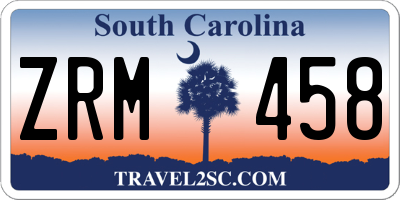 SC license plate ZRM458