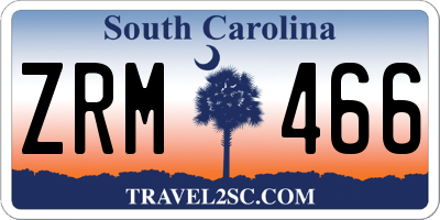 SC license plate ZRM466