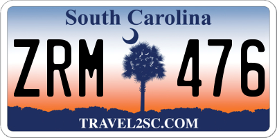 SC license plate ZRM476