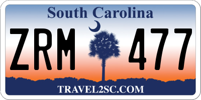 SC license plate ZRM477