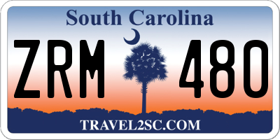 SC license plate ZRM480