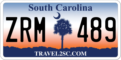 SC license plate ZRM489