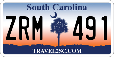 SC license plate ZRM491