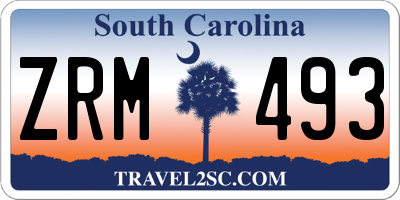 SC license plate ZRM493