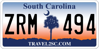SC license plate ZRM494