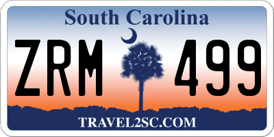 SC license plate ZRM499