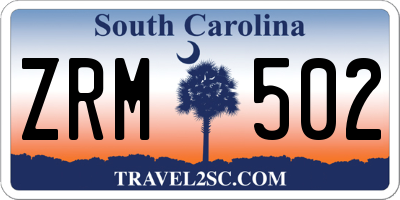 SC license plate ZRM502