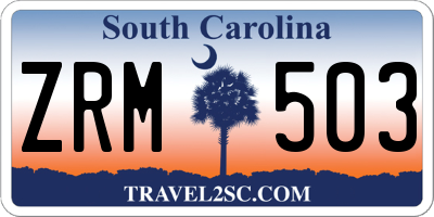 SC license plate ZRM503