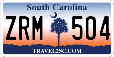 SC license plate ZRM504