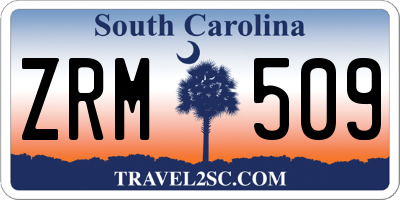 SC license plate ZRM509