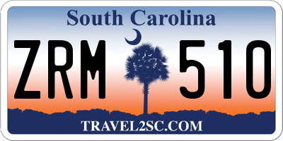 SC license plate ZRM510