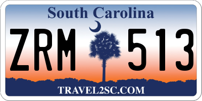 SC license plate ZRM513