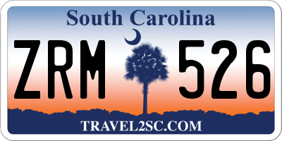 SC license plate ZRM526