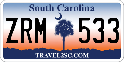 SC license plate ZRM533