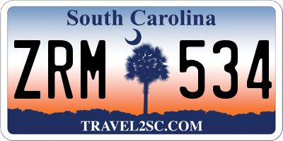 SC license plate ZRM534