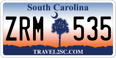 SC license plate ZRM535