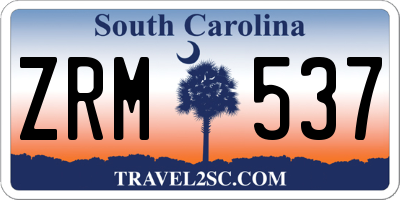 SC license plate ZRM537