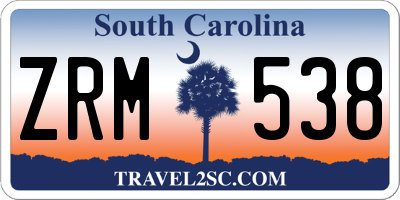 SC license plate ZRM538