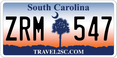 SC license plate ZRM547