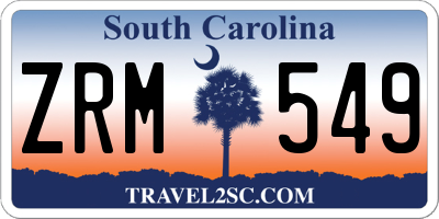 SC license plate ZRM549