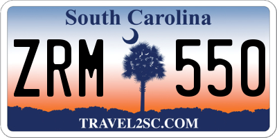 SC license plate ZRM550