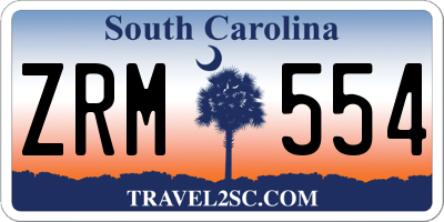 SC license plate ZRM554