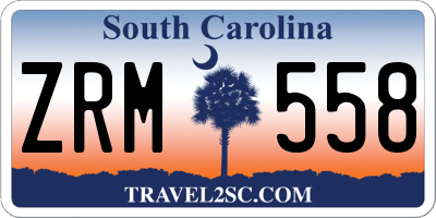 SC license plate ZRM558
