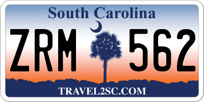 SC license plate ZRM562