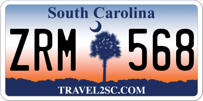 SC license plate ZRM568