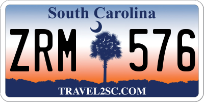 SC license plate ZRM576