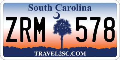 SC license plate ZRM578