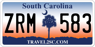 SC license plate ZRM583
