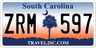 SC license plate ZRM597