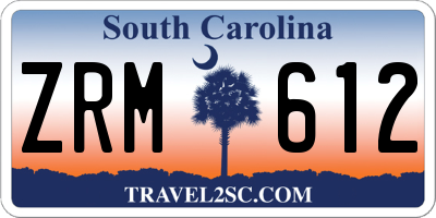 SC license plate ZRM612