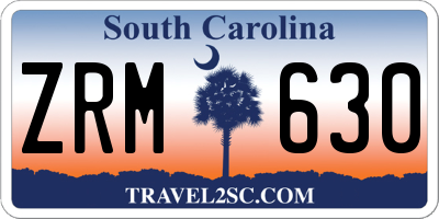 SC license plate ZRM630