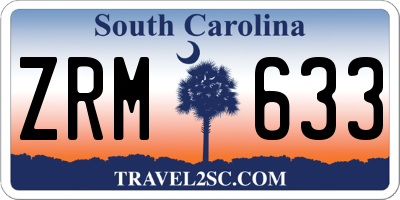 SC license plate ZRM633