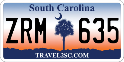 SC license plate ZRM635
